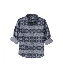 gymboree grey/navy geo zigzag print shirt 